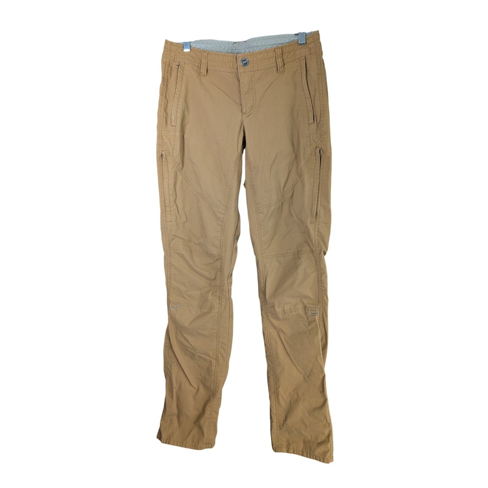 Kuhl Legendary Pants Womens 6 Long Tan Khaki Hiking Outdoor Utility Convertible